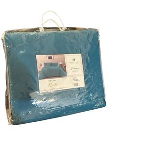 Velvet Blue Quilted Bedding Set